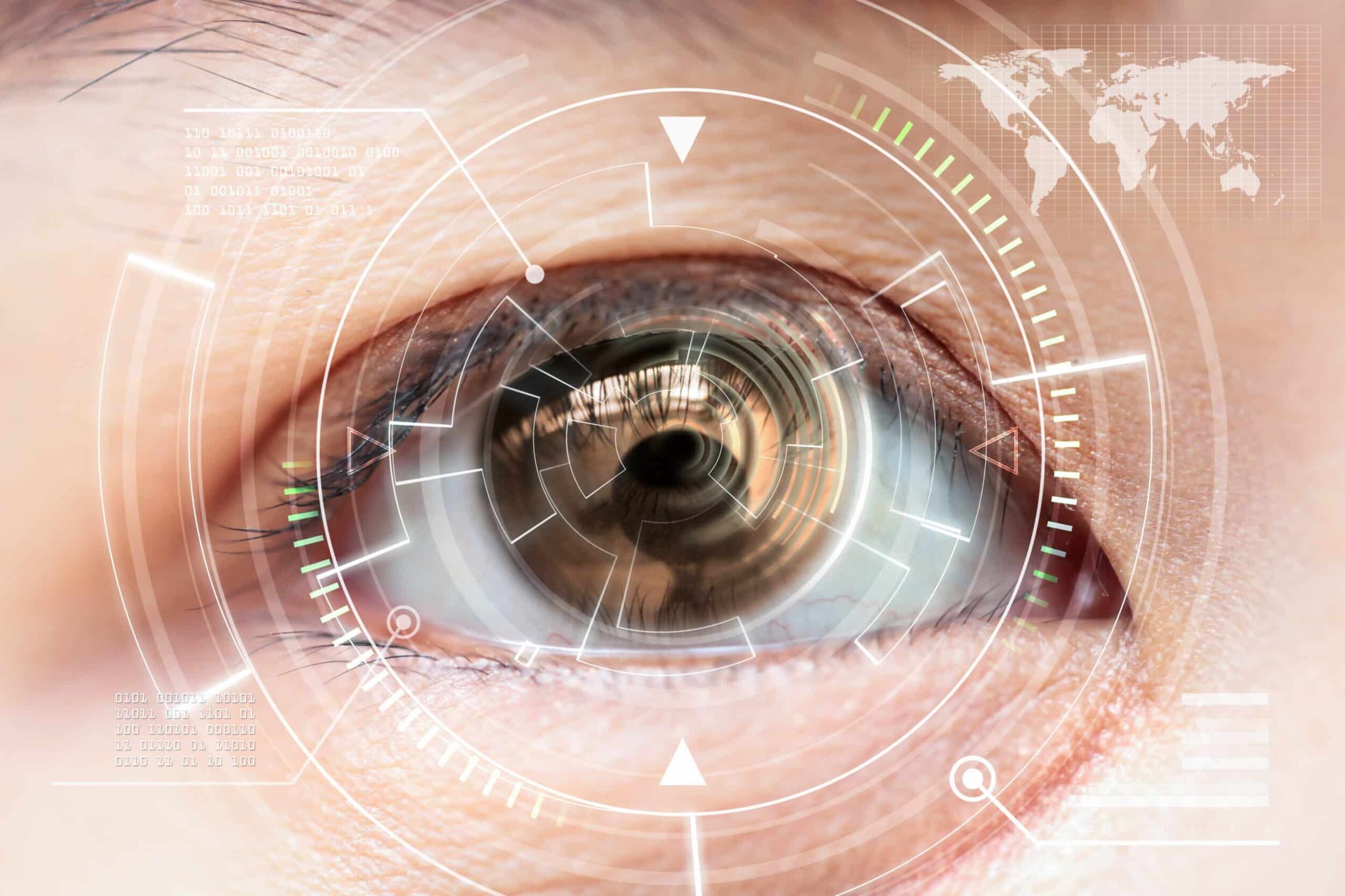 A close-up shot of a woman's eye after LASIK in Stockton, CA