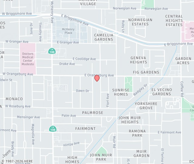 Location Map: 1334 Nelson Avenue Modesto, California 95350